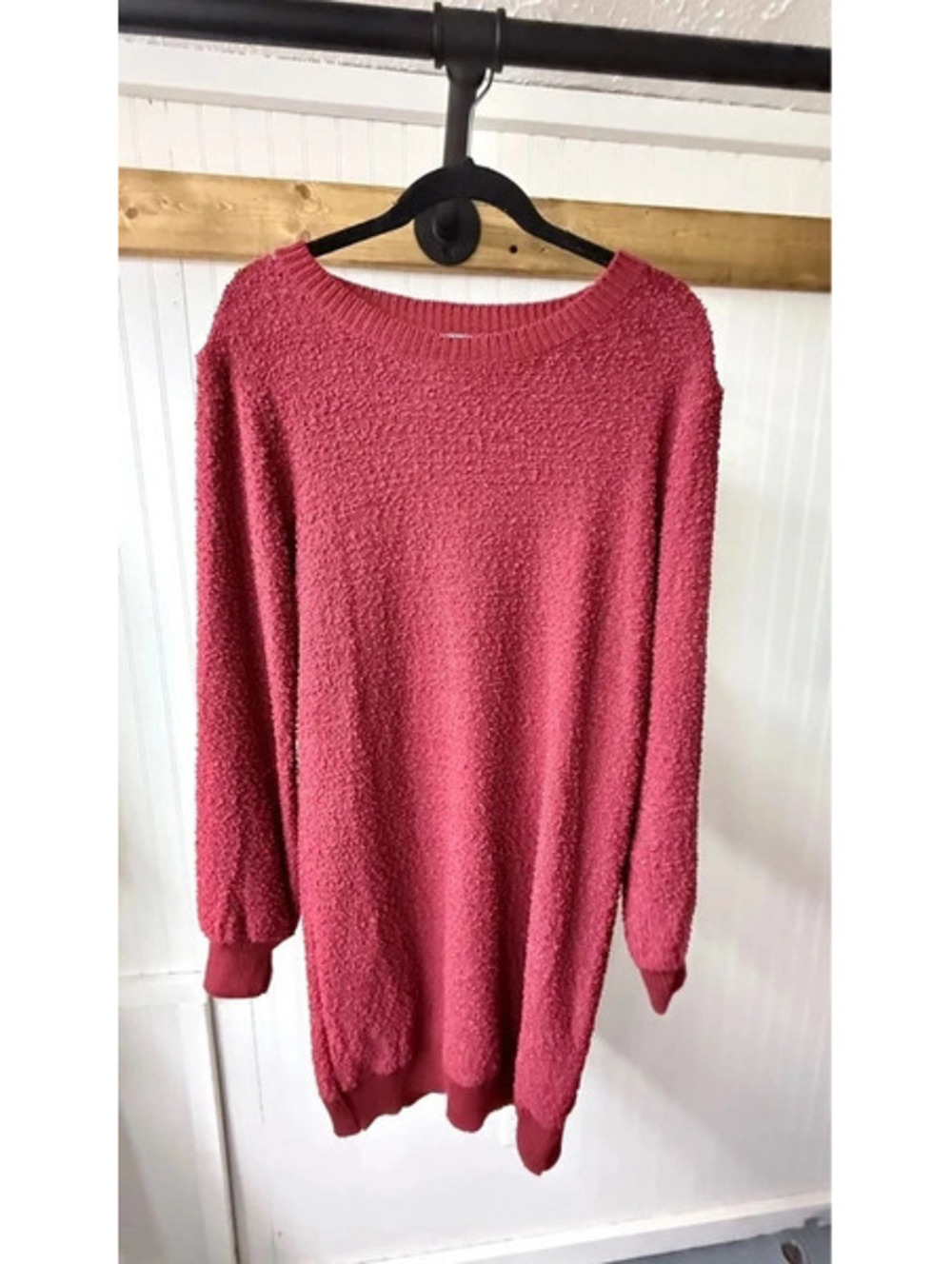 Umgee textured bouclé/popcorn knit sweater dress medium holiday fall festival